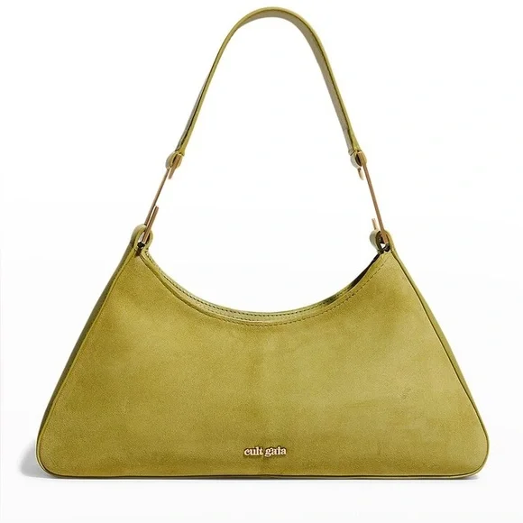NEW Cult Gaia Aliza Logo Suede Shoulder Bag - Picture 3 of 13